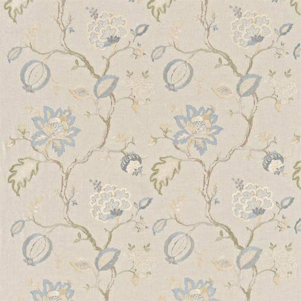 Hadham Cornflower Blue/Linen Fabric by Sanderson