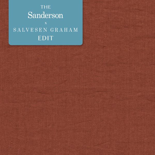 Rue Linen Brick Fabric by Sanderson