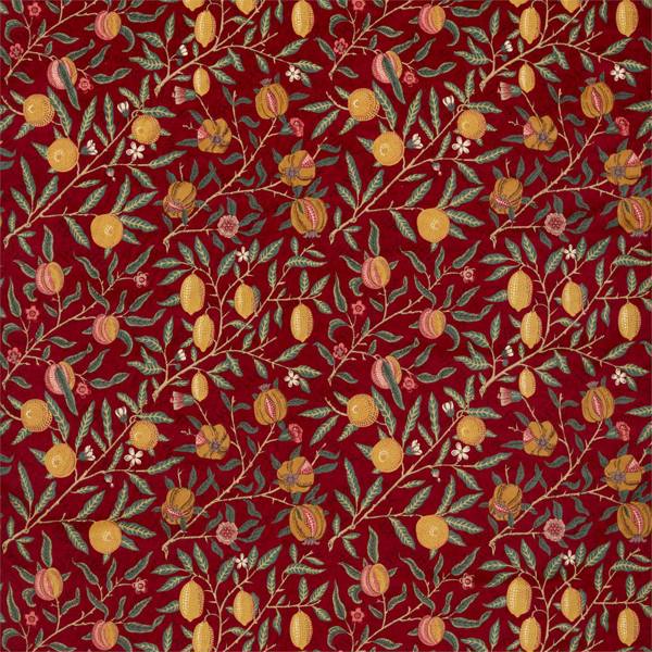 Fruit Velvet Madder/Bayleaf Fabric by Morris & Co