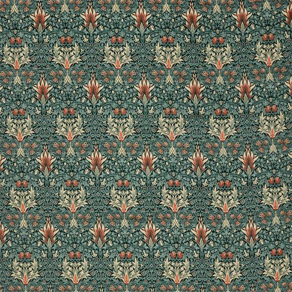 Snakeshead Velvet Thistle/Russet Fabric by Morris & Co