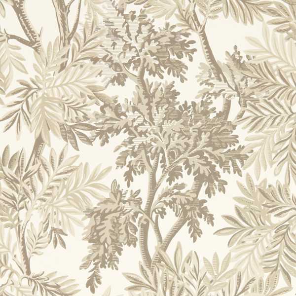 Tapestry Trees Raw Chocolate/Slip Wallpaper by Sanderson