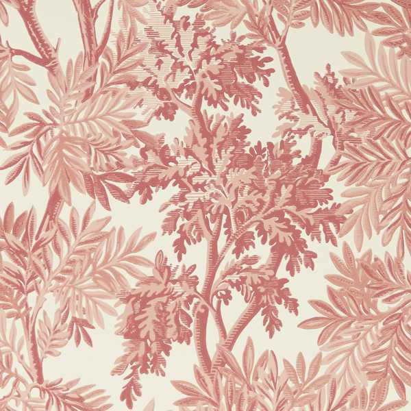 Tapestry Trees Berry/Pink Clay Wallpaper by Sanderson