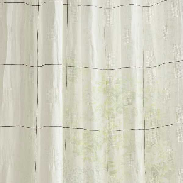 Oceana Check Seaspray White Fabric by Sanderson