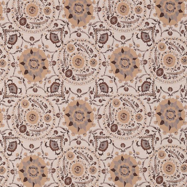 Anthos Sepia/Ecru Fabric by Sanderson