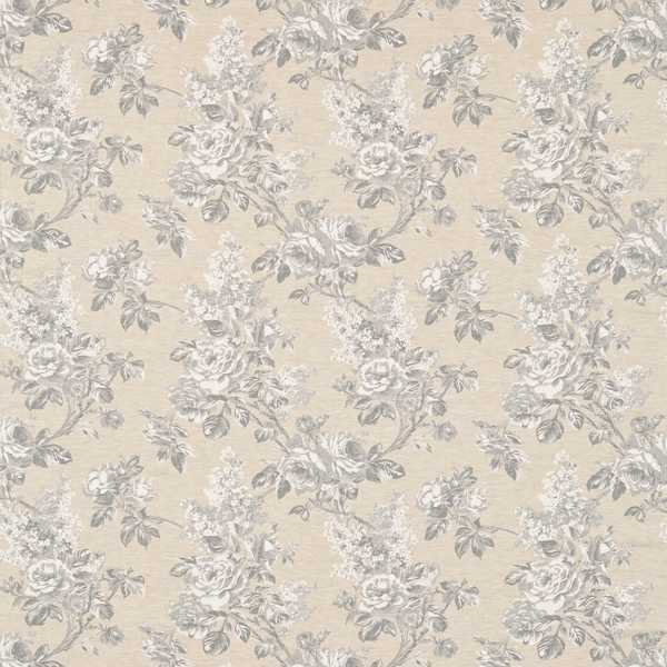 Sorilla Damask Silver/Linen Fabric by Sanderson