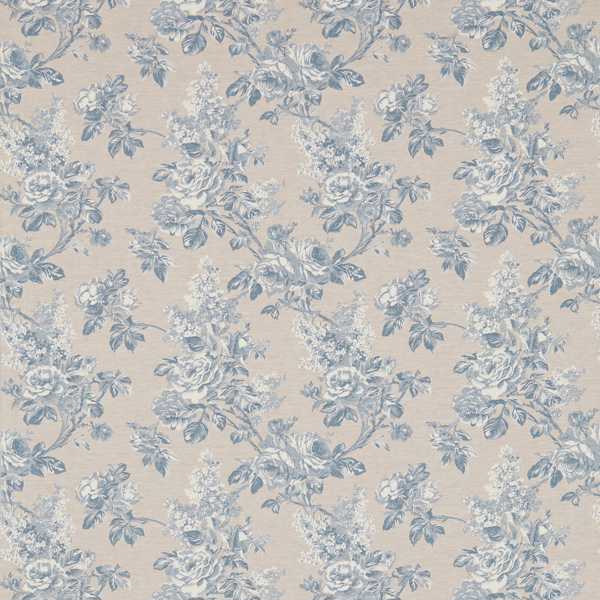 Sorilla Damask Delft/Linen Fabric by Sanderson