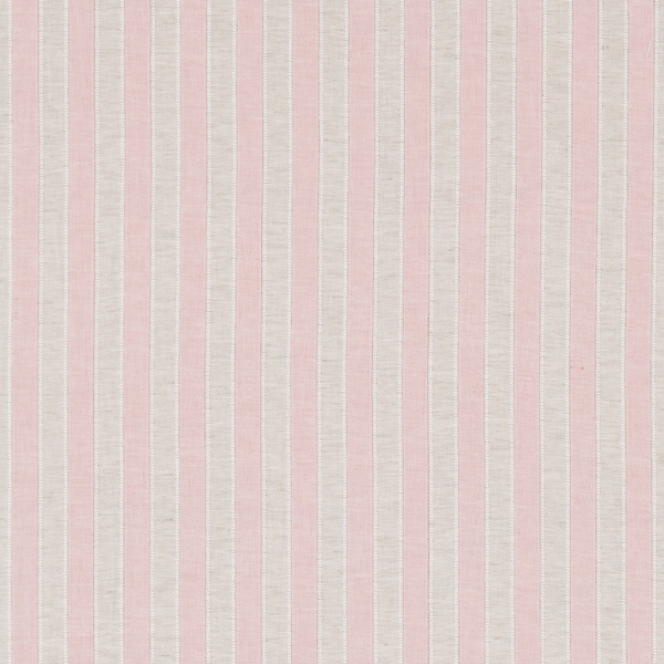 Sorilla Stripe Shell Pink Linen Fabric by Sanderson