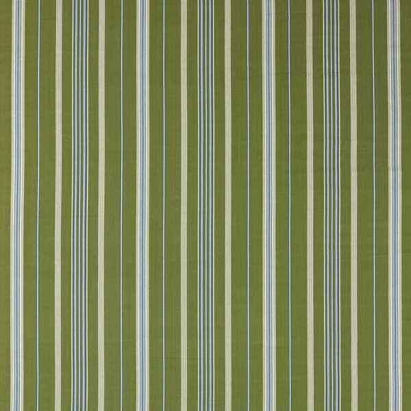 Latimer Stripe Avocado/Indigo Fabric by Sanderson