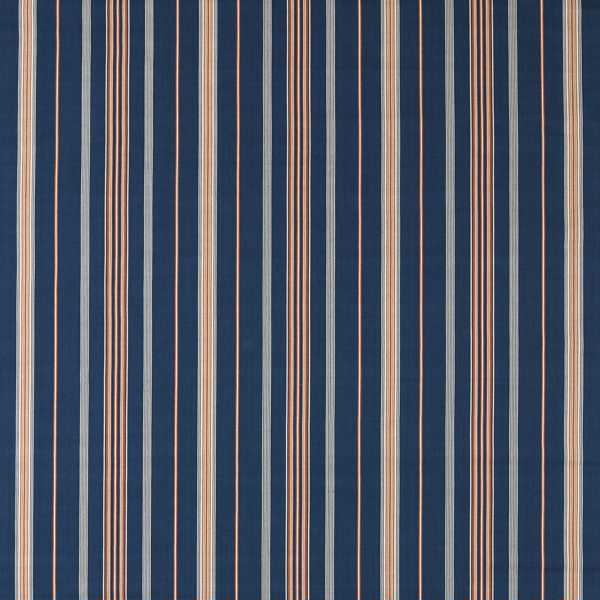 Latimer Stripe Indigo/Madder Fabric by Sanderson