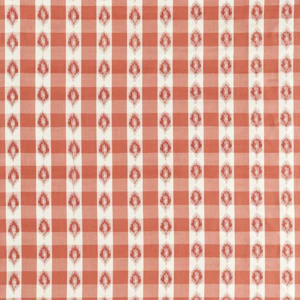 Odisha Check Coral Fabric by Sanderson