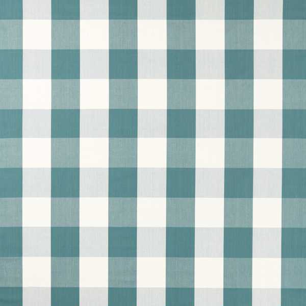 Madras Check Teal Fabric by Sanderson