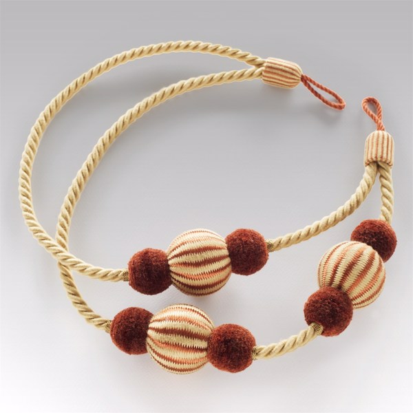 Pom Pom Tieback Orange/Ochre Trimmings Sanderson by Sanderson Design