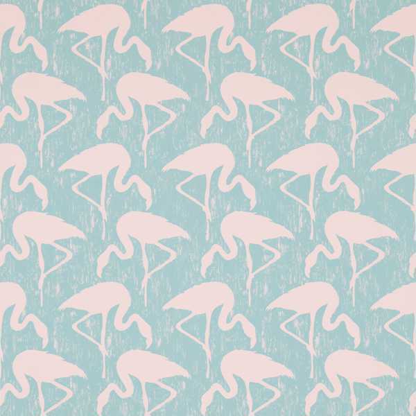 Flamingos Turquoise Pink Wallpaper by Sanderson