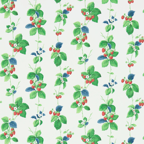 Summer Strawberries Strawberry/Leaf Wallpaper by Sanderson