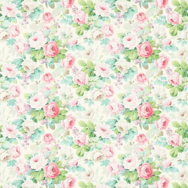 Chelsea Pink/Celadon Fabric by Sanderson