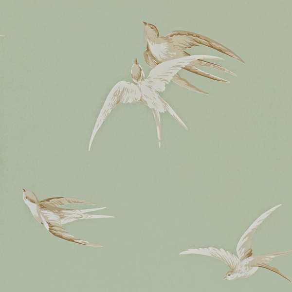 Swallows Silver Wallpaper | Sanderson by Sanderson Design