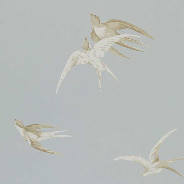 Swallows Silver Wallpaper by Sanderson