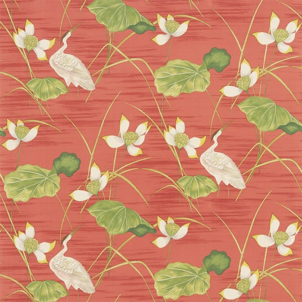 Heronsford Coral/Yellow Fabric by Sanderson