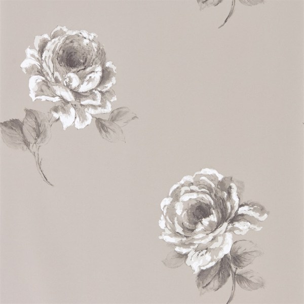 Rosa Silver Wallpaper by Sanderson