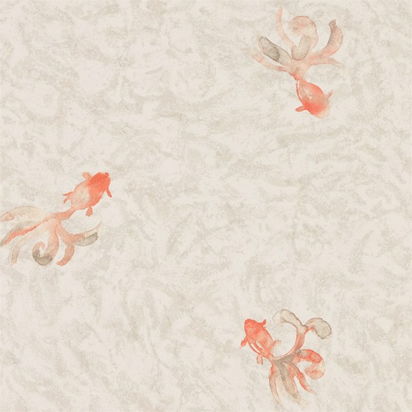 Fantail Cream/Orange Wallpaper by Sanderson