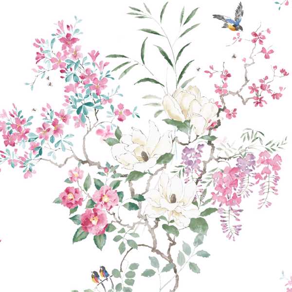 Magnolia & Blossom Panel B Blossom/Leaf Wallpaper by Sanderson