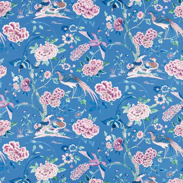 Indienne Peacock Blueberry Fabric by Sanderson