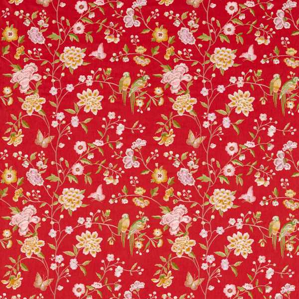 Chinoiserie Hall Cinnabar Red Fabric by Sanderson