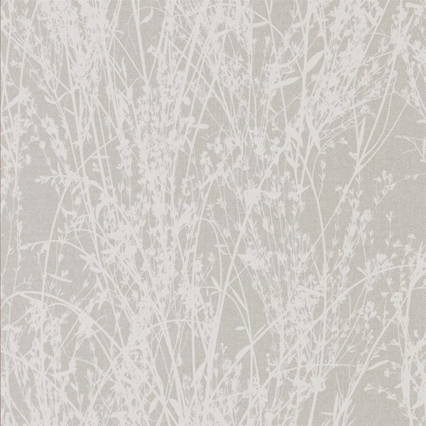 Meadow Canvas White/Grey Wallpaper by Sanderson