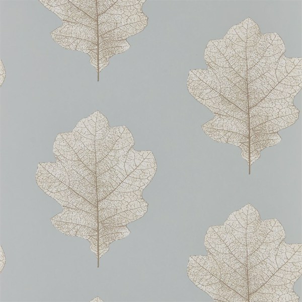 Oak Filigree Grey Blue/Silver Wallpaper by Sanderson