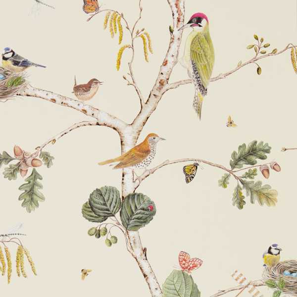 Woodland Chorus Cream/Multi Wallpaper by Sanderson