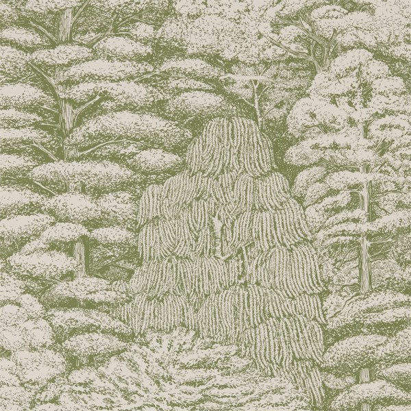 Woodland Toile Cream/Green Wallpaper by Sanderson