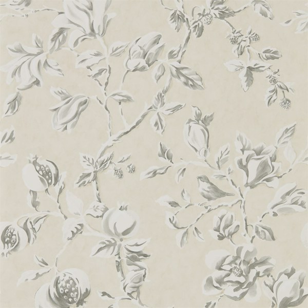 Magnolia & Pomegranate Ivory/Charcoal Wallpaper by Sanderson