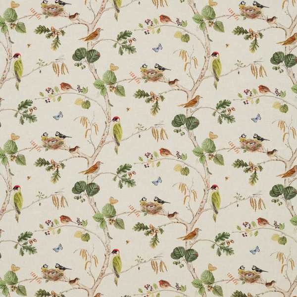 Woodland Chorus Linen/Multi Fabric by Sanderson