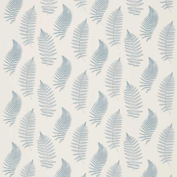 Fern Embroidery Powder Blue Fabric by Sanderson