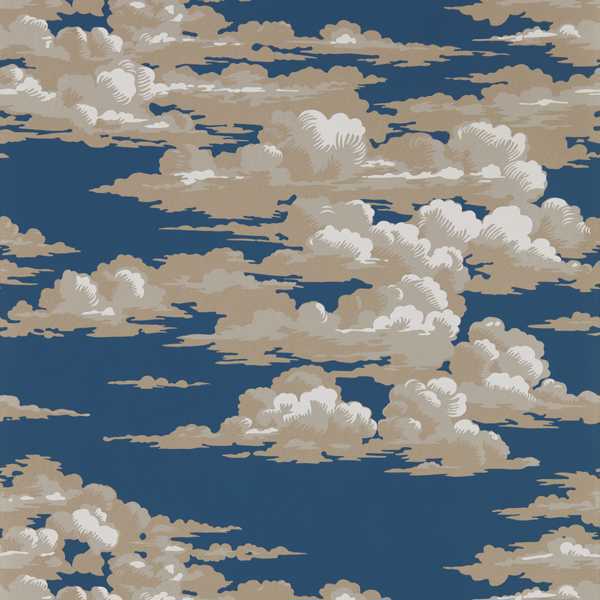 Silvi Clouds Yacht Blue Wallpaper by Sanderson