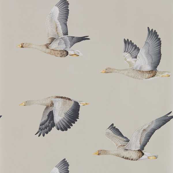 Elysian Geese Gilver Wallpaper by Sanderson