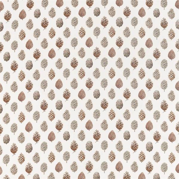 Pine Cones Briarwood/Cream Fabric by Sanderson