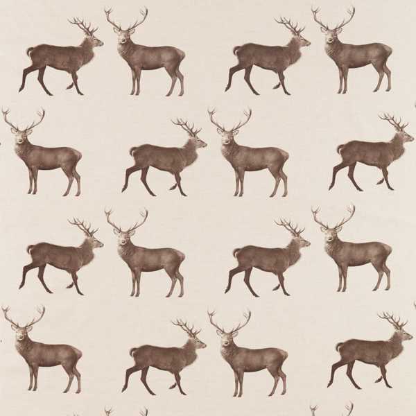 Evesham Deer Linen/Chalk Fabric by Sanderson