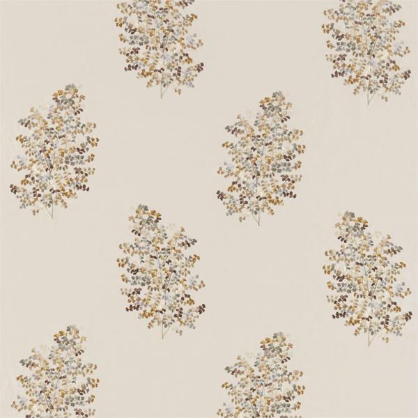 Wendell Embroidery Honey/Grey Fabric by Sanderson