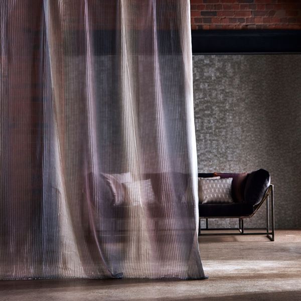 Anthology Stria Stone / Graphite / Mink Fabric by Harlequin