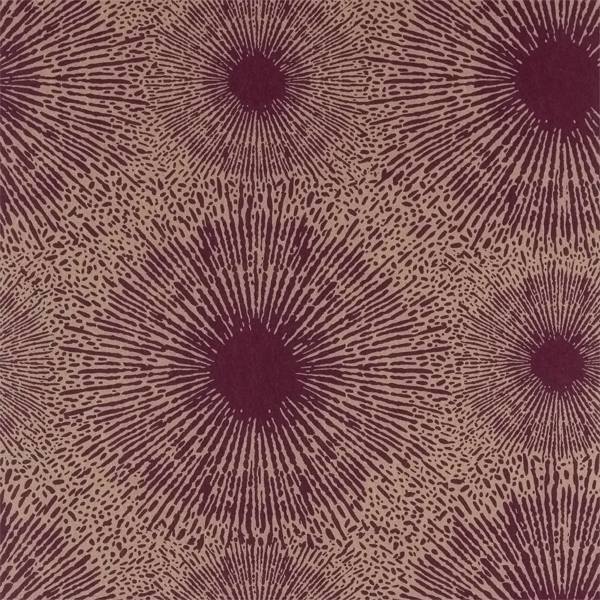 Anthology Perlite Ruby / Antique Brass Wallpaper by Harlequin