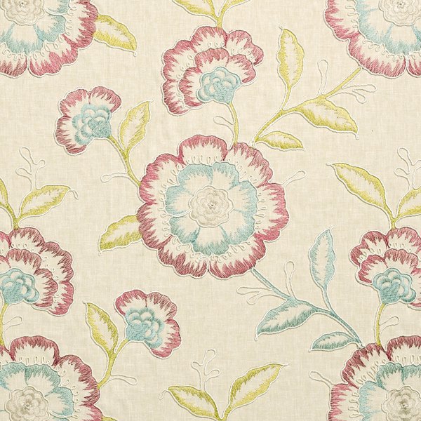 Richmond Raspberry/Duckegg Fabric by Clarke & Clarke
