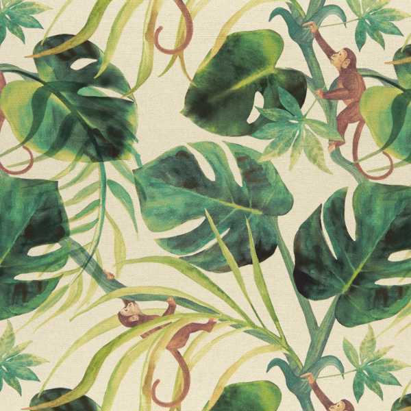 Monkey Business Natural Fabric by Clarke & Clarke