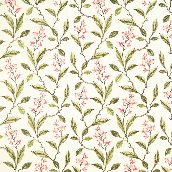Melrose Pink/ Apple Fabric by Clarke & Clarke