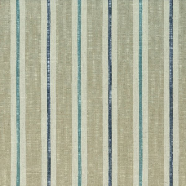 Sackville Stripe Eau De Nil/Linen Fabric by Clarke & Clarke