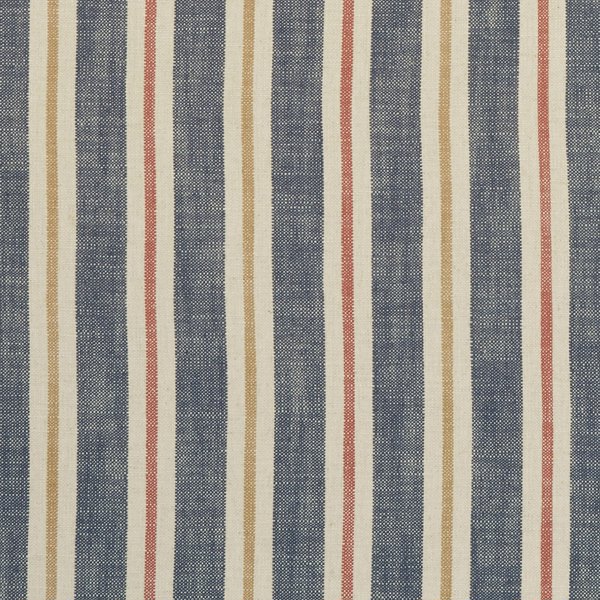 Sackville Stripe Midnight/Spice Fabric by Clarke & Clarke