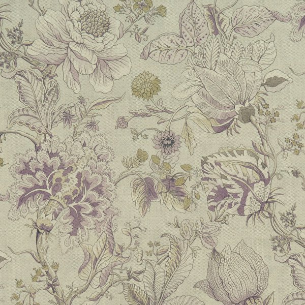 Sissinghurst Heather/Olive Fabric by Clarke & Clarke