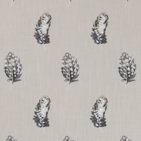 Plumis Charcoal/Linen Fabric by Clarke & Clarke