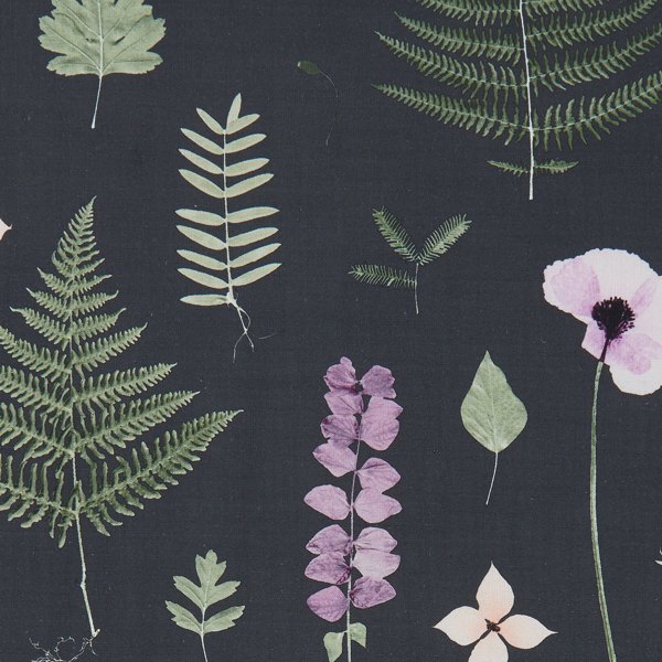 Herbarium Heather/Ebony Fabric by Clarke & Clarke