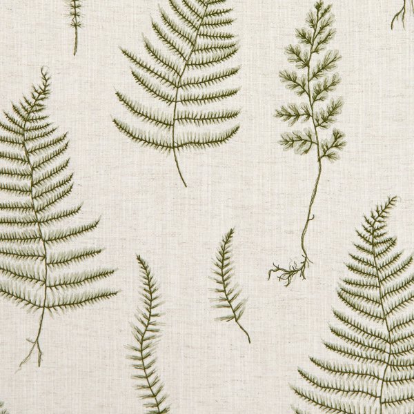 Lorelle Natural/Forest Fabric by Clarke & Clarke